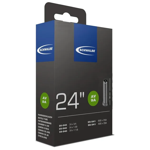 SCHWALBE Cameră AV9A 24x3/4 / 1 1/8 40mm (20/28-541) 95g Ofertă exclusivă