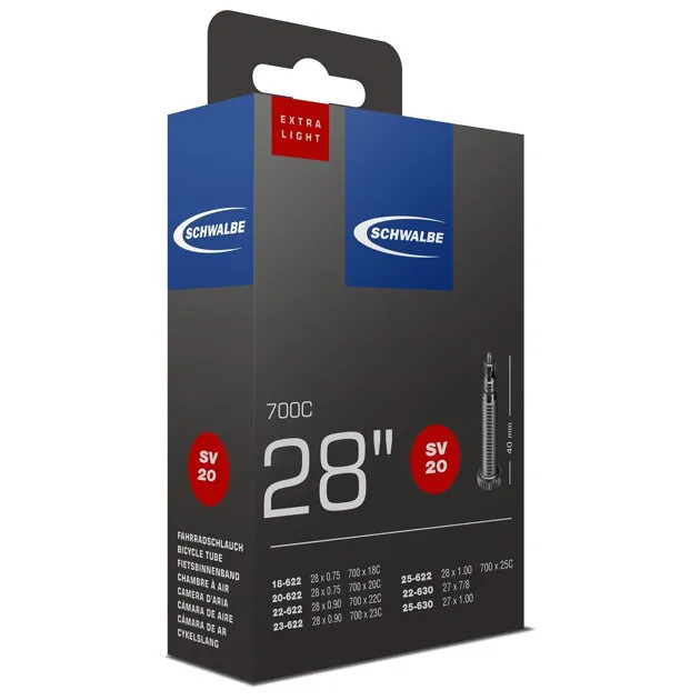Reduceri SCHWALBE Cameră SV20 700x18/25C FV 40mm (18/25-622) 65g exlight