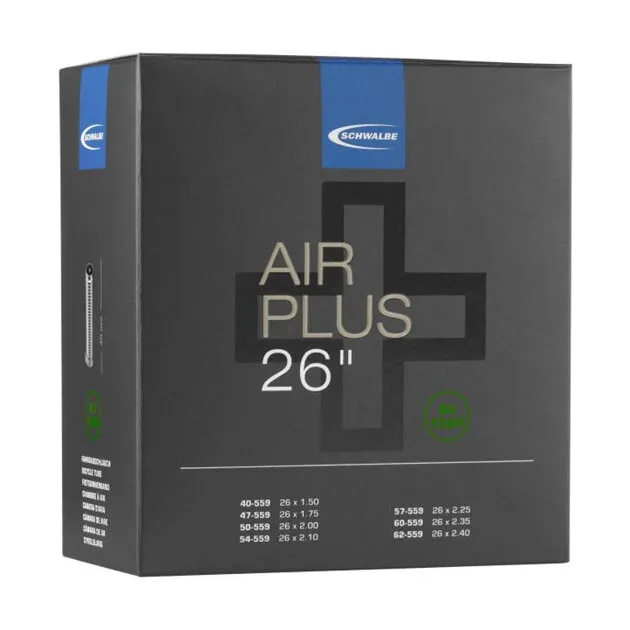 SCHWALBE Cameră AIR PLUS AV13AP 26x1.50/2.50 AV(40/62-559) 40mm 290g Expediere rapidă