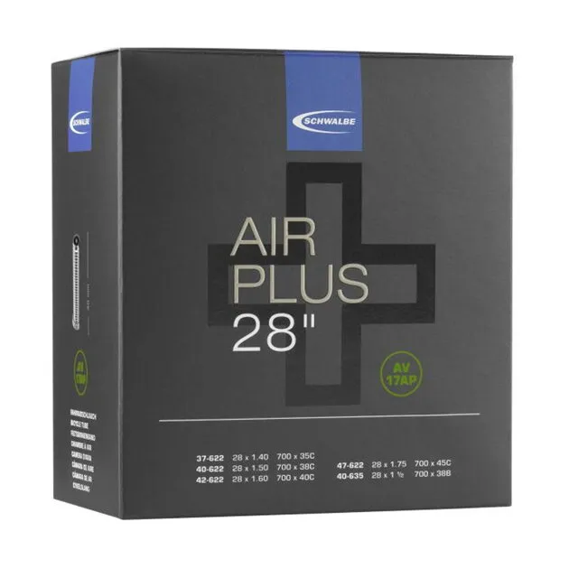 Ofertă specială SCHWALBE Cameră AIR PLUS AV17AP 700x37/45C AV(37/47-622/635) 40mm 270g