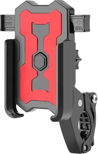 Retur ușor Suport telefon Fivestars BikeDock PHH-100, prindere pe ghidon 22-31.8mm, latime telefon 7-10cm, aluminiu, negru/rosu