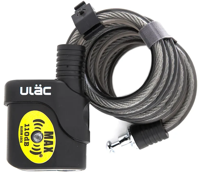 Antifurt ULAC Bulldog, 120 cm lungime, alarma 110 decibeli, cablu grosime 12mm, negru Disponibil imediat