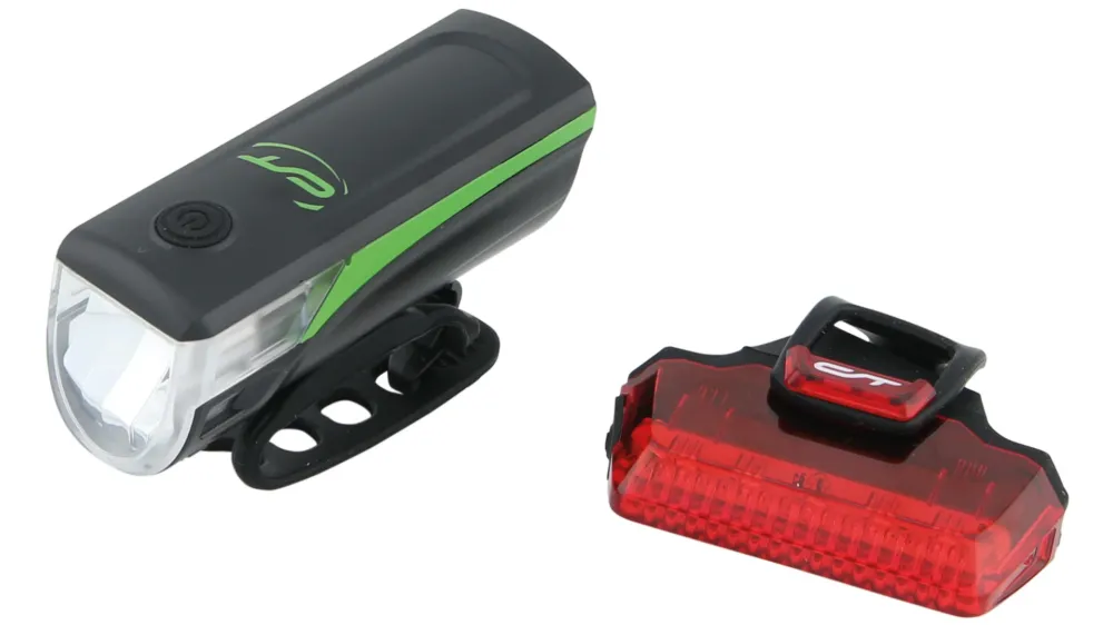 Far + stop CONTEC Speed Led - 20lux - negru/verde Preferatul clienților